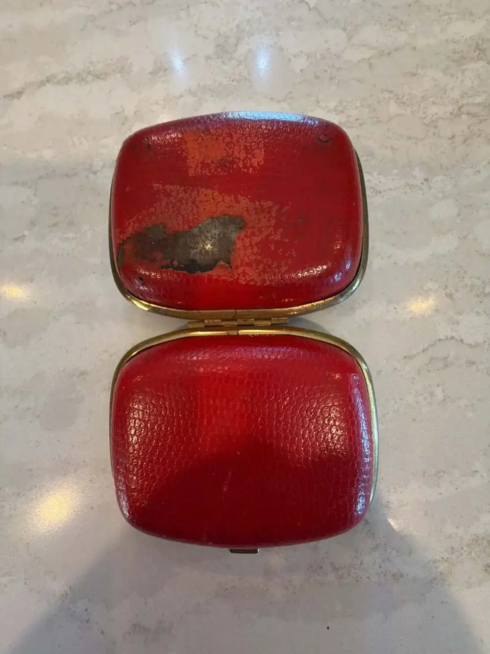 Vintage Florn 7-Jewel Travel Alarm Clock in Red Leather Folding Case